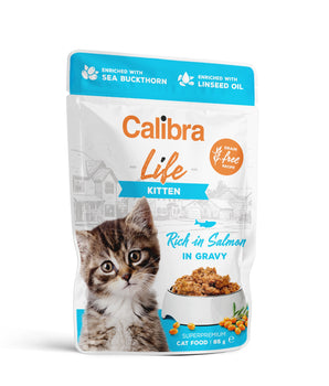 Calibra Cat Life Kitten Salmon Wet Food Pouch 28x85g